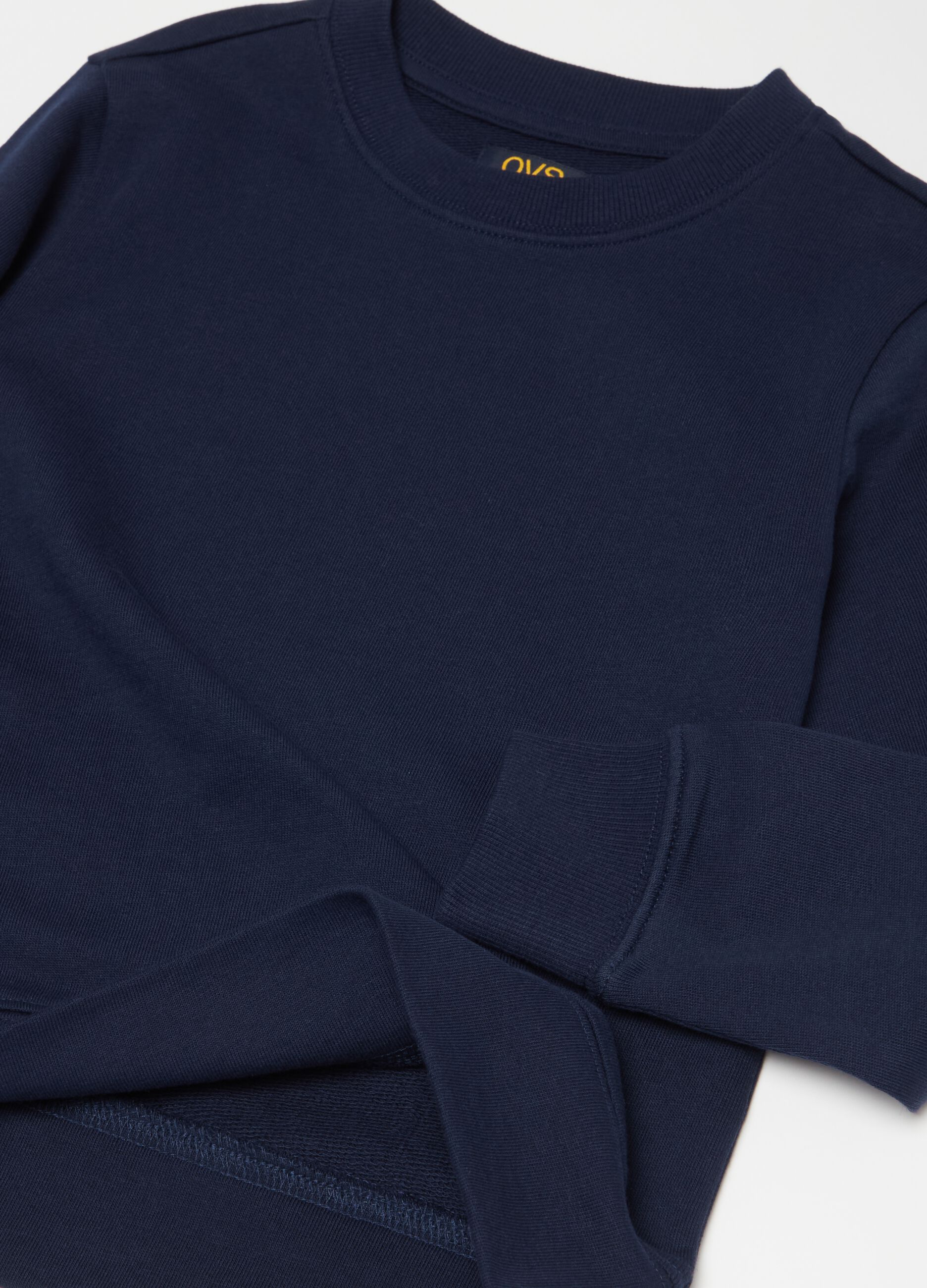 French terry sweatshirt with round neck