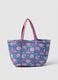 Multicolour beach bag in pure cotton with floral pattern_1
