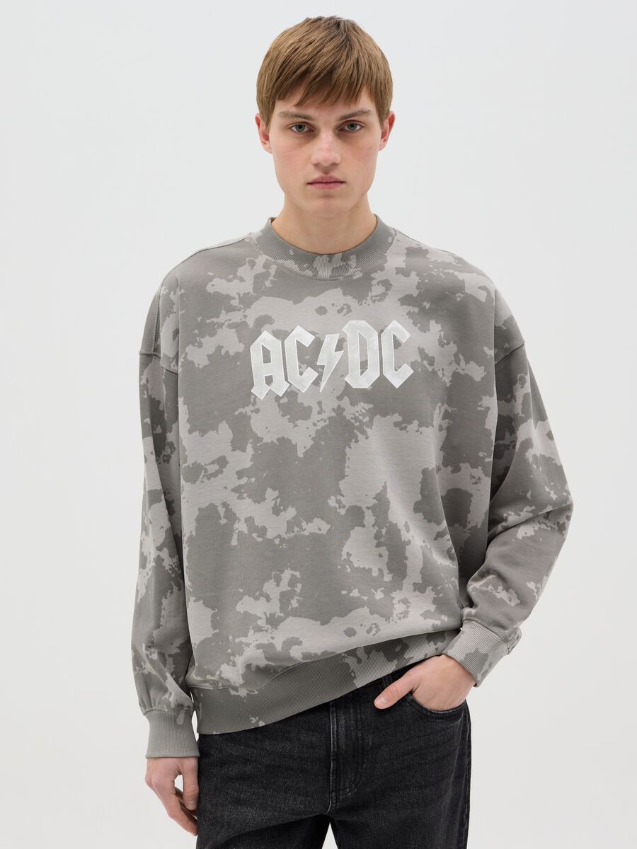 Camouflage sweatshirt with AC/DC print_0