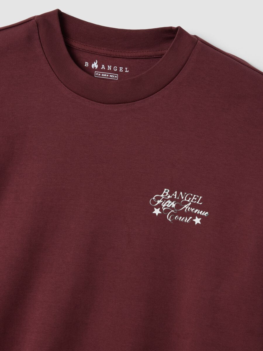 Red cropped pure cotton T-shirt with boxy-fit print_1