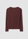 T-shirt marrone in viscosa elasticizzata con arricciatura frontale slim fit_6
