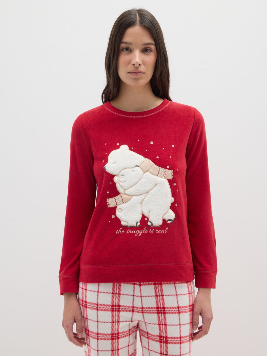 Multicolour plaid Christmas pyjamas regular fit with print_1