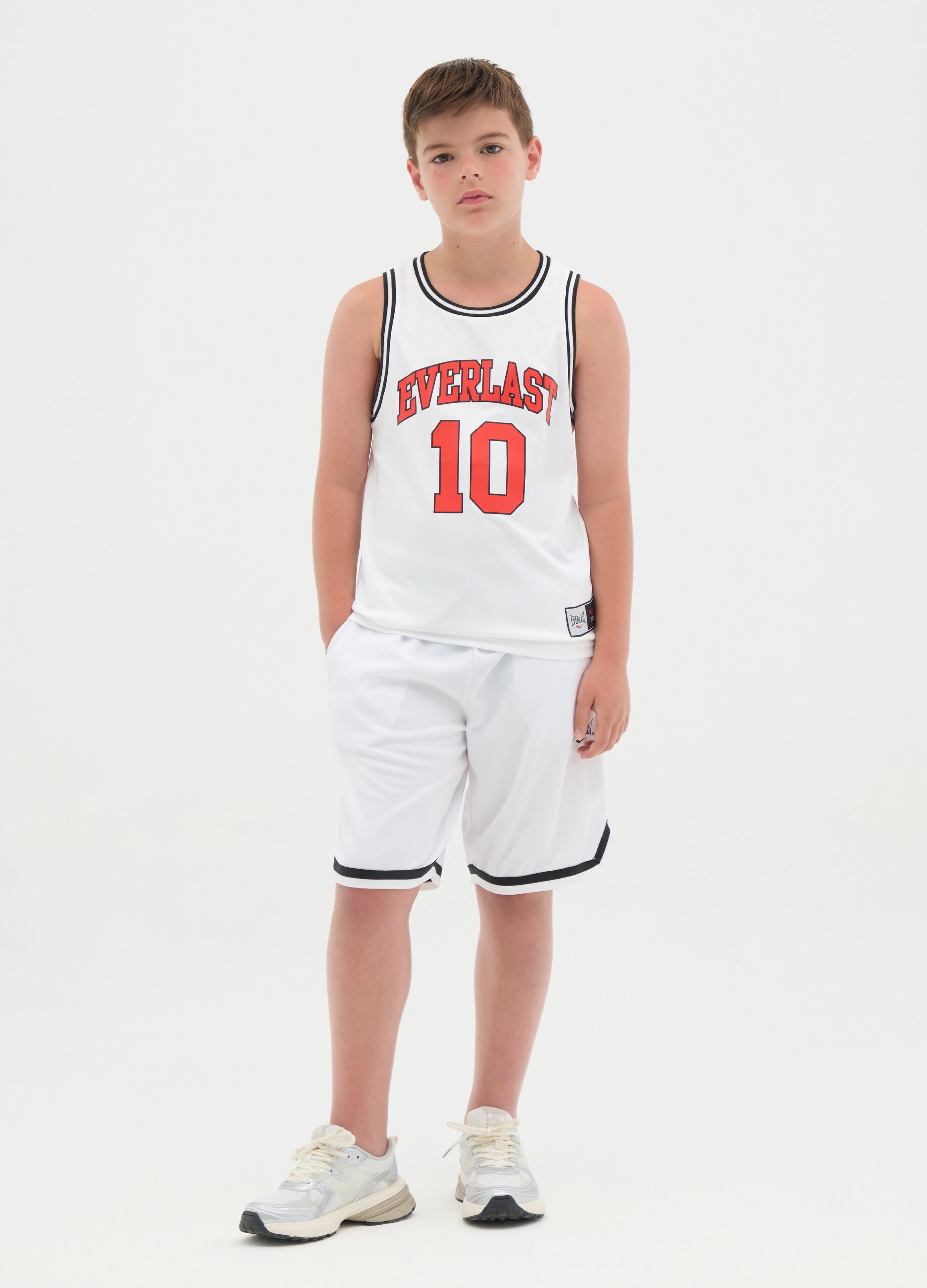 Boys’ white regular-fit shorts