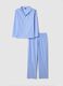 Blue striped pure cotton pyjamas with regular fit_4
