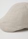 Flat cap in mixed Lyocell, viscose and beige linen_2
