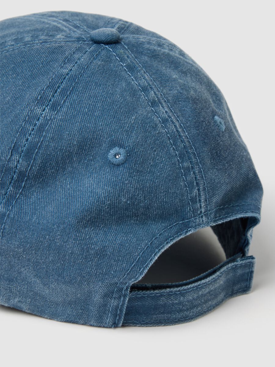 Pure cotton blue baseball cap with embroidery_2