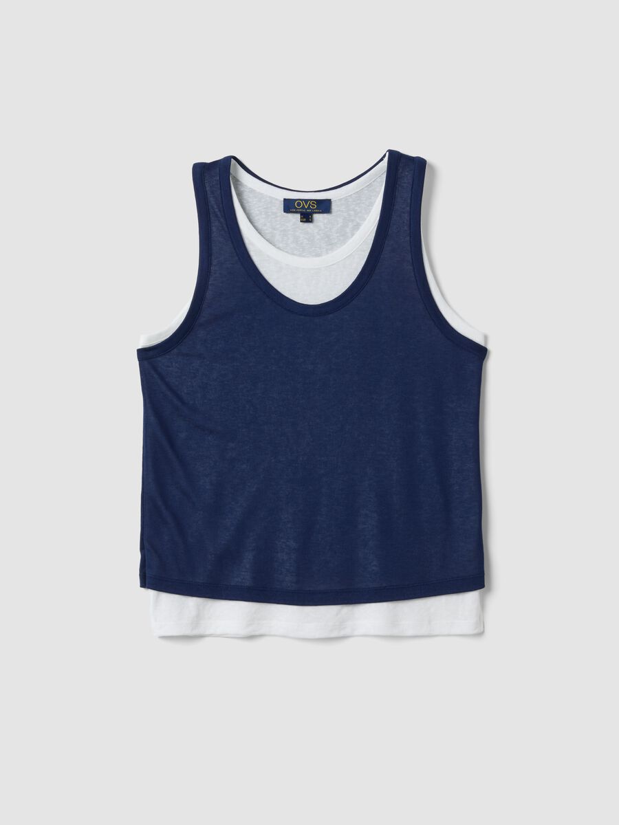 Tank top blu in misto viscosa regular fit_4