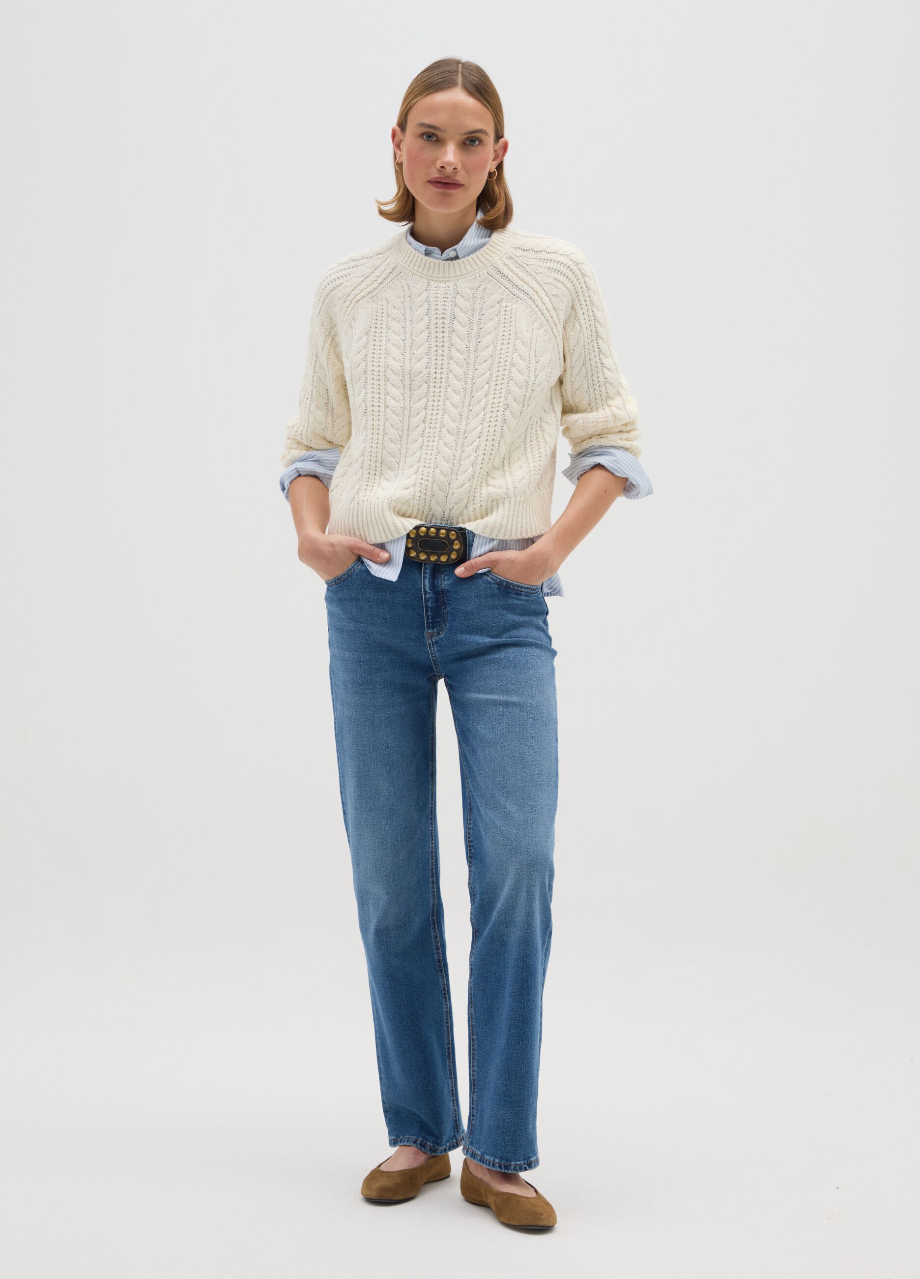 White regular fit jumper