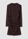Brown stretch dress with high neck_0