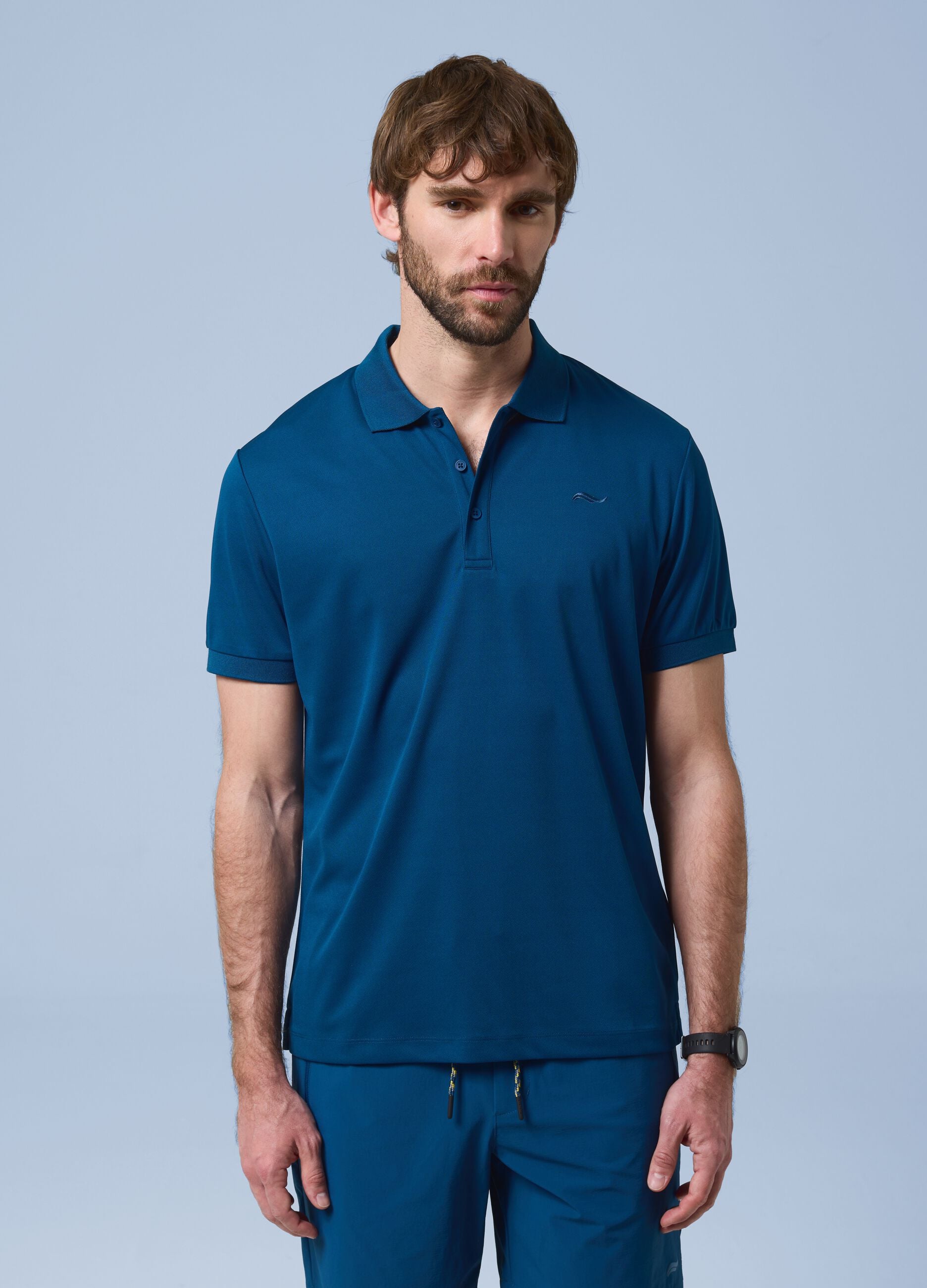 ALTAVIA SAILING blue polo shirt with classic breathable collar