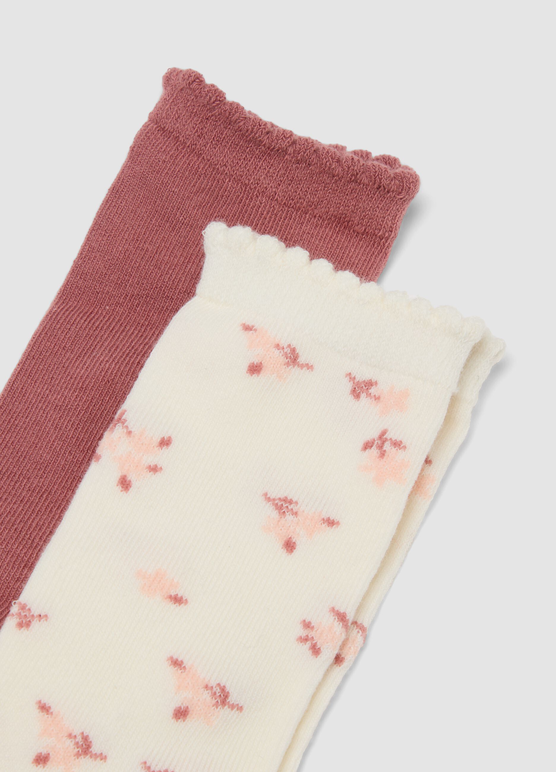 Tripack di calze lunghe rosa in cotone organico elasticizzato