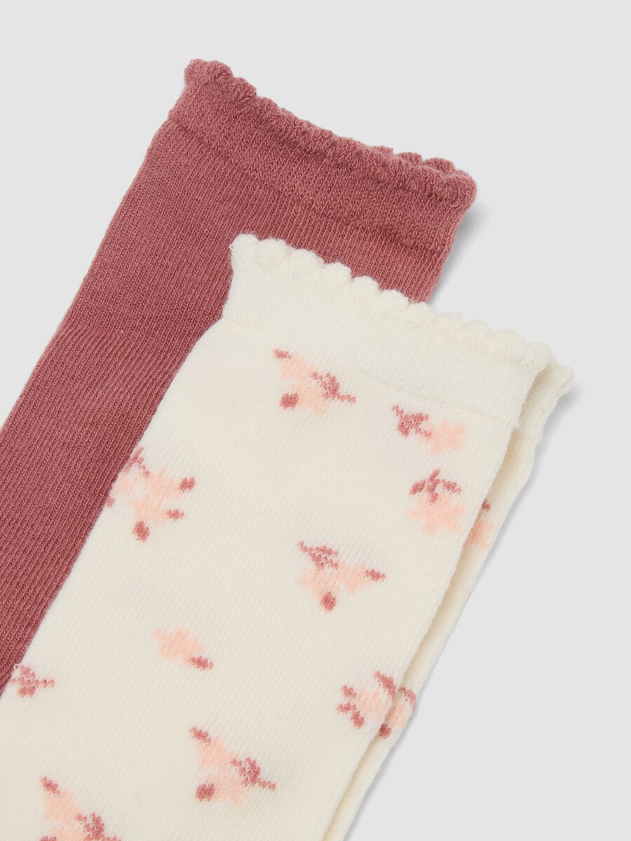 Tripack di calze lunghe rosa in cotone organico elasticizzato_1