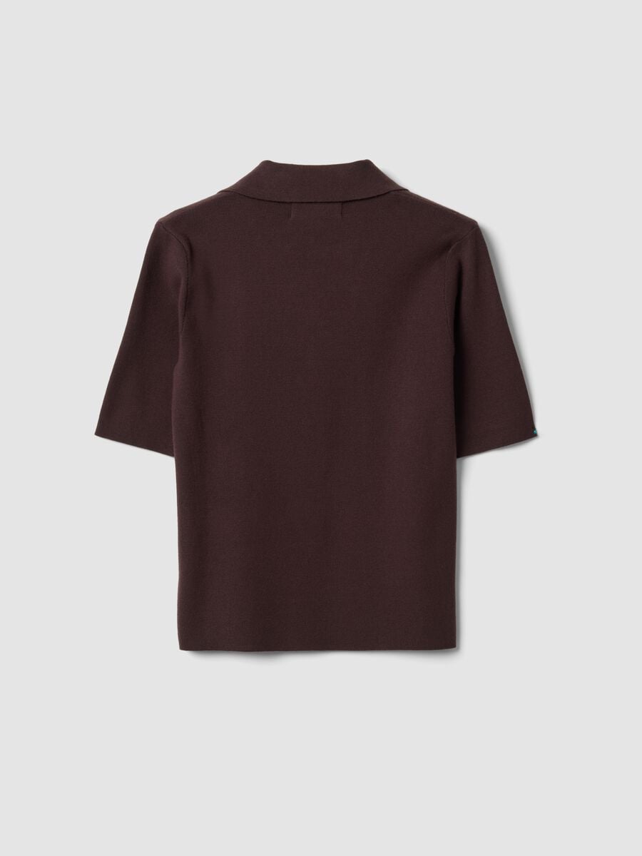 Maglia polo marrone di misto viscosa regular fit_5