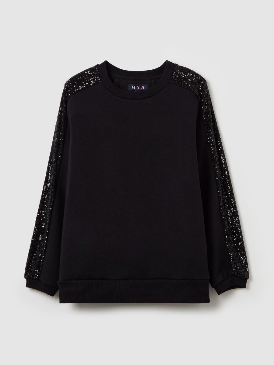 Felpa con bande in paillettes Curvy_4