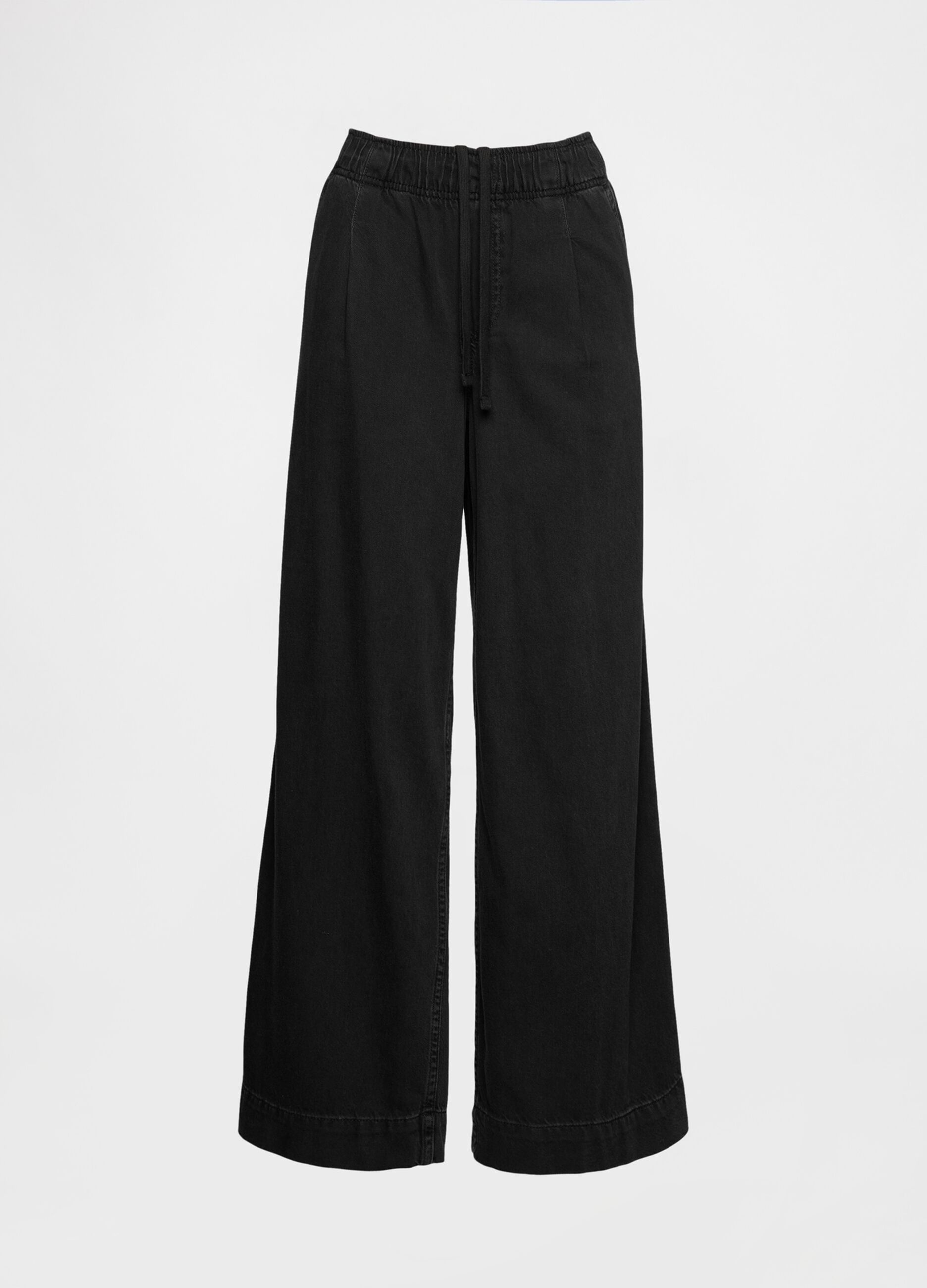 Black Wide Trousers with Pockets