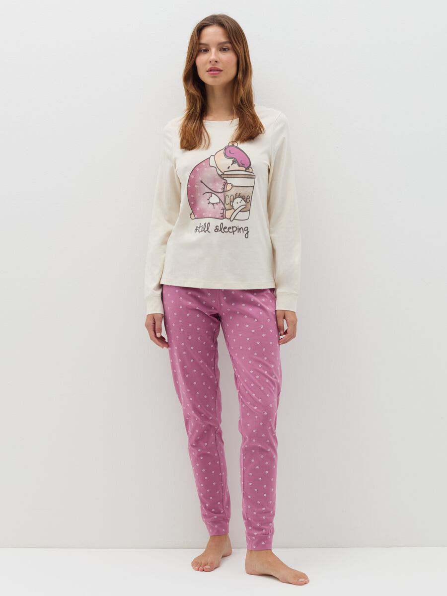 Long pyjamas with print in organic cotton_0