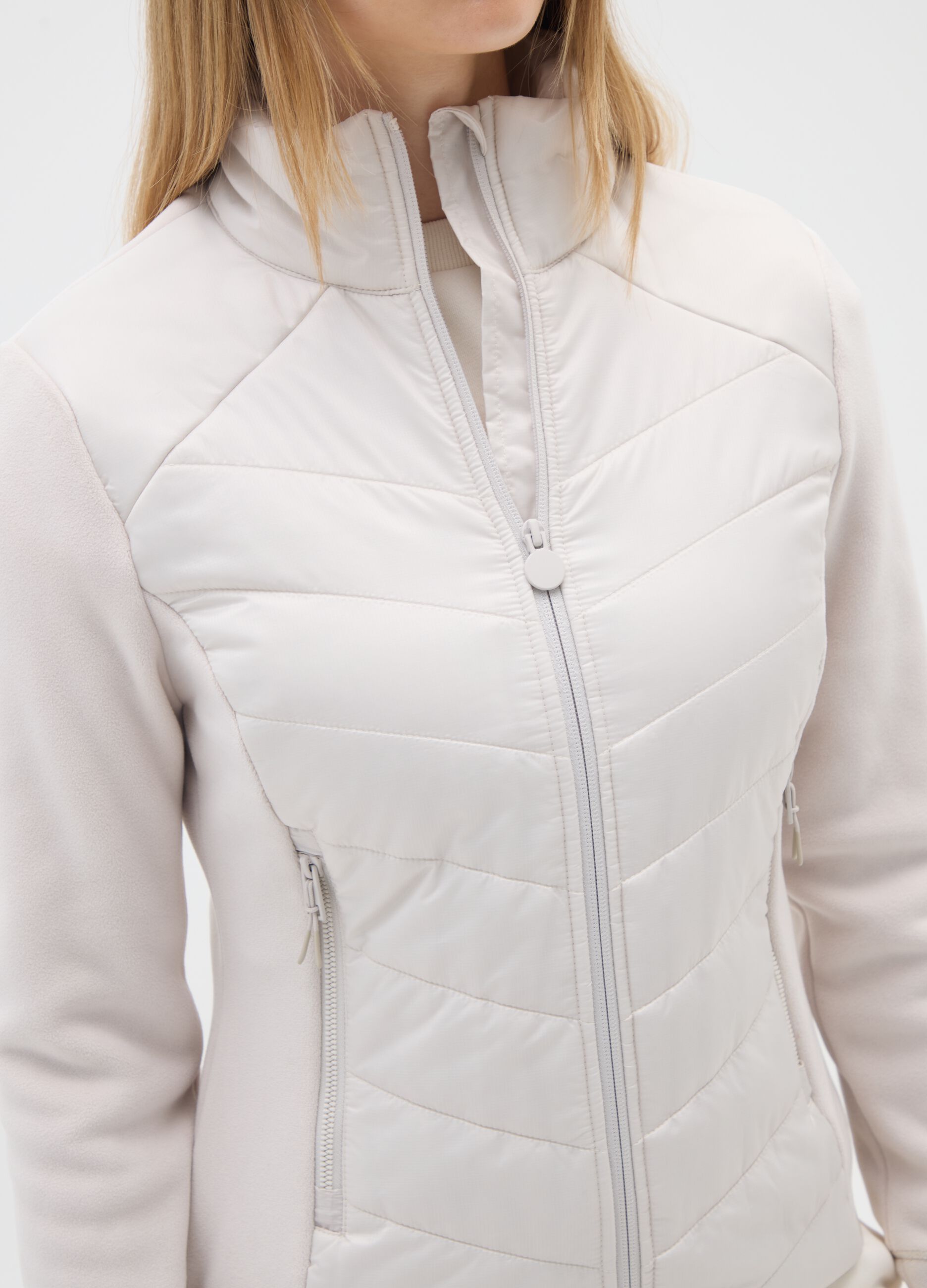 Giacca beige con zip