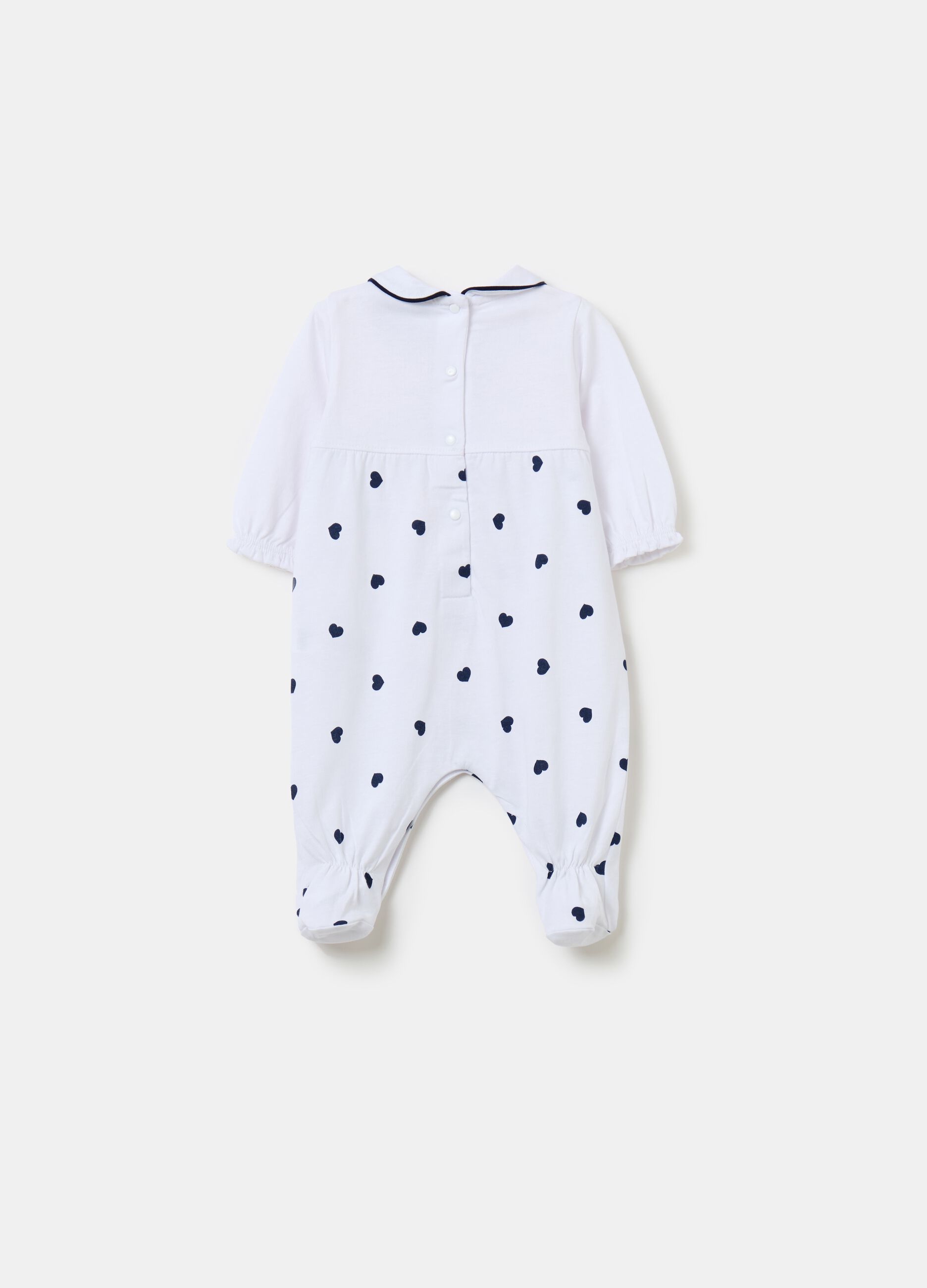 Organic cotton onesie with feet and print