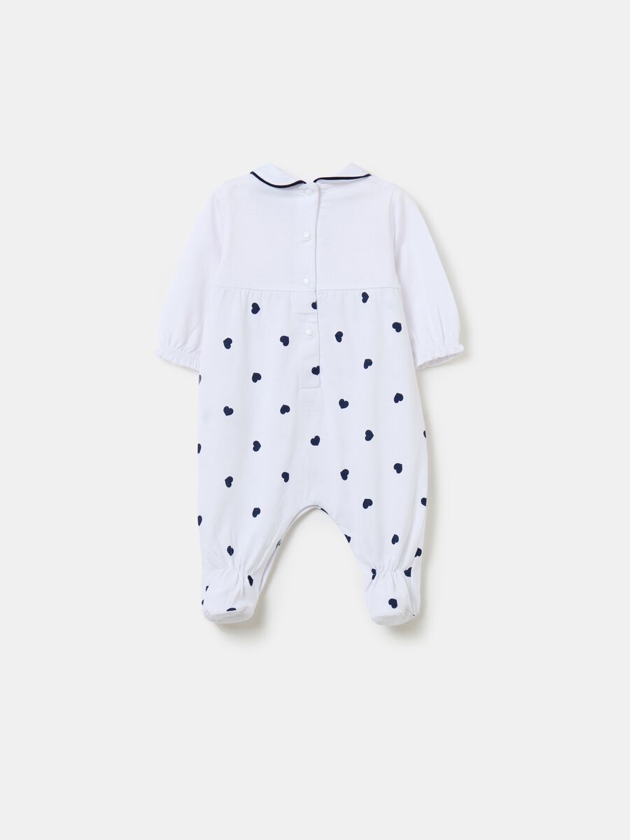 Organic cotton onesie with feet and print_1