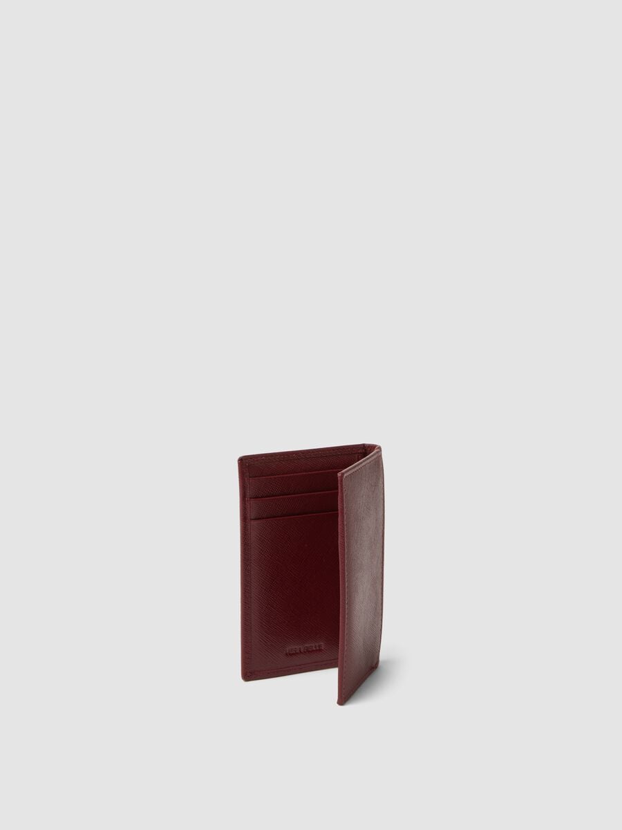Red genuine leather wallet_2