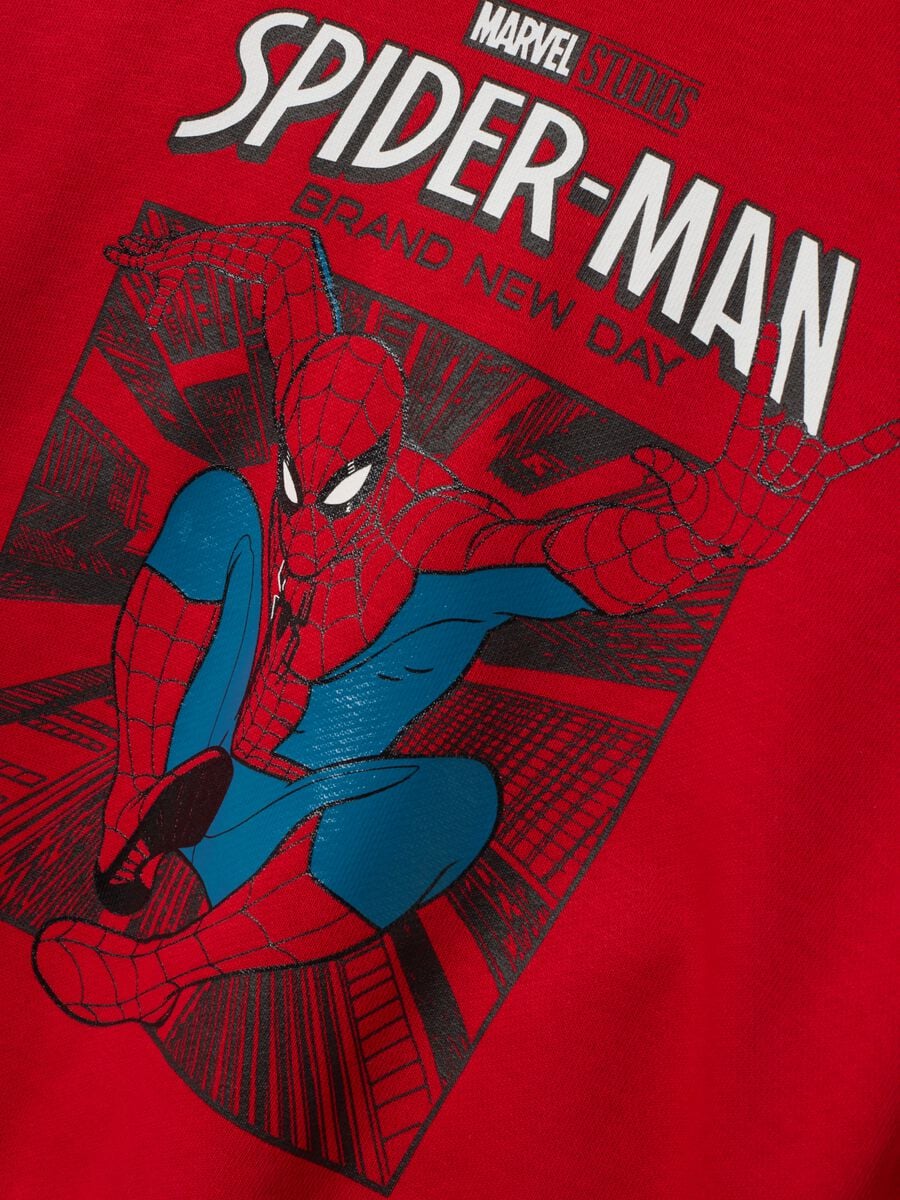 Felpa over rossa con cappuccio in misto cotone con stampa Spider Man per bambino_3