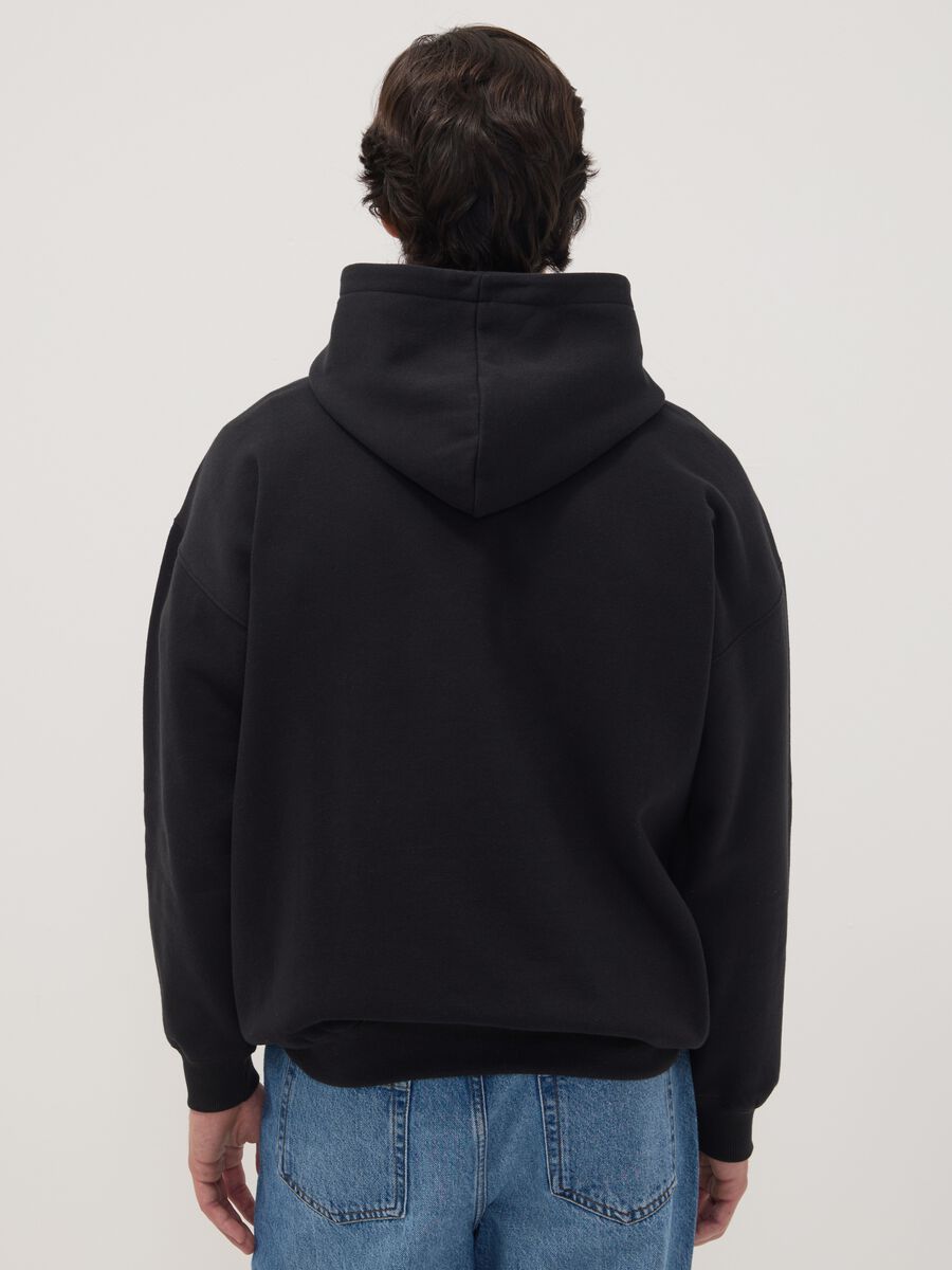 Black cotton-blend hoodie with Brooklyn Nets print_3
