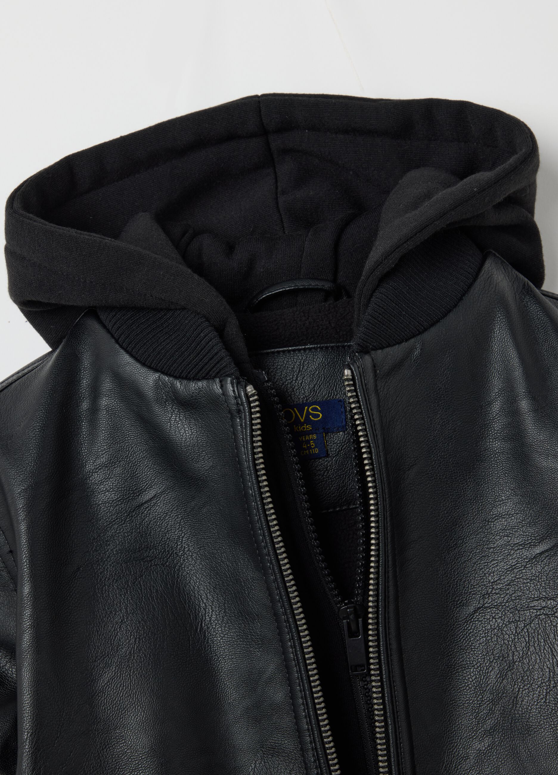 Children's black bomber jacket regular fit