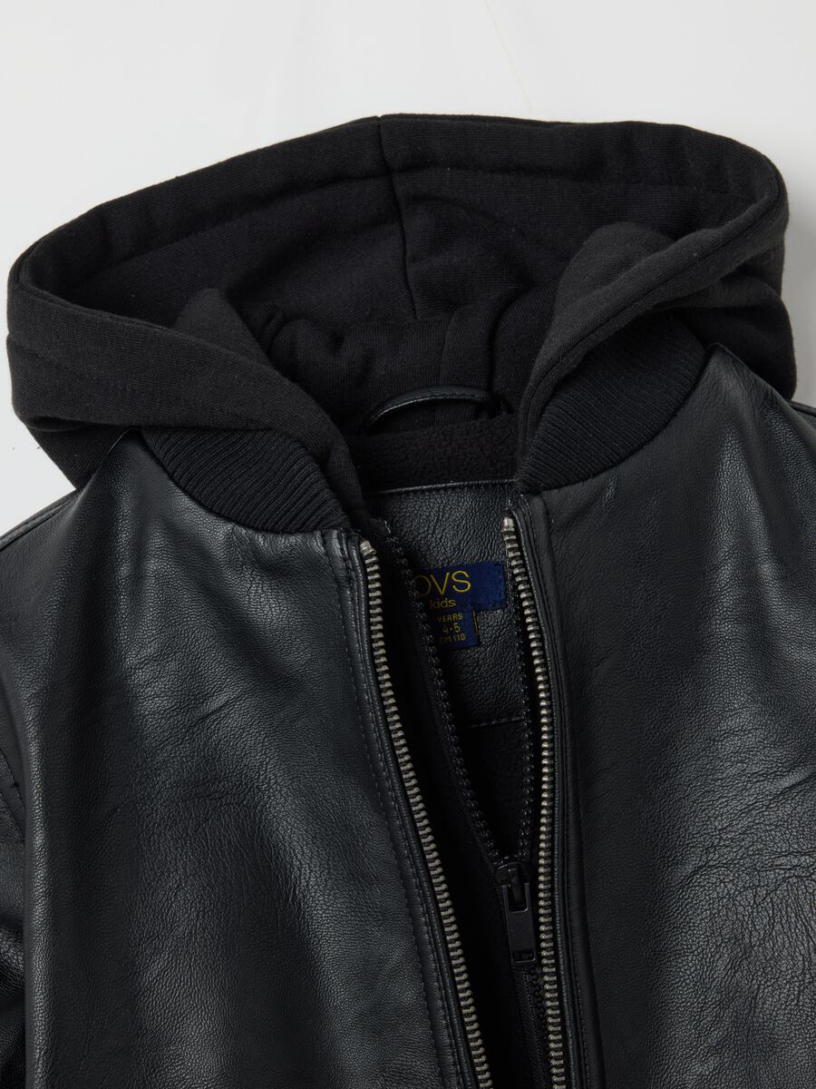 Children's black bomber jacket regular fit_2