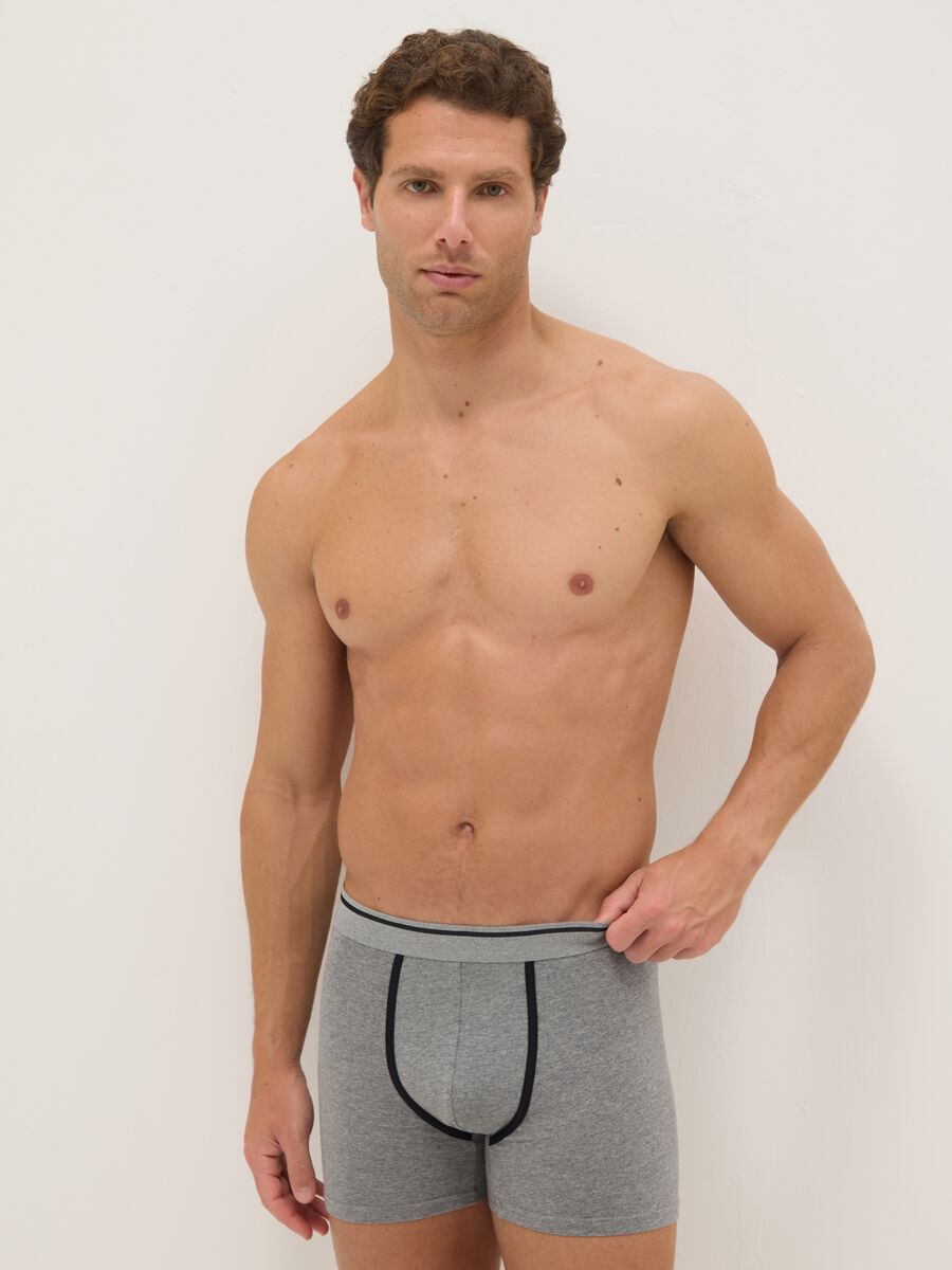 Tripack boxer in cotone elasticizzato multicolor regular fit_0