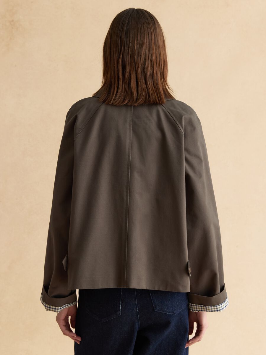 Giacca in puro cotone verde regular fit con bottoni_3