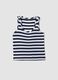 Multicolour striped regular-fit stretch viscose tank top_0