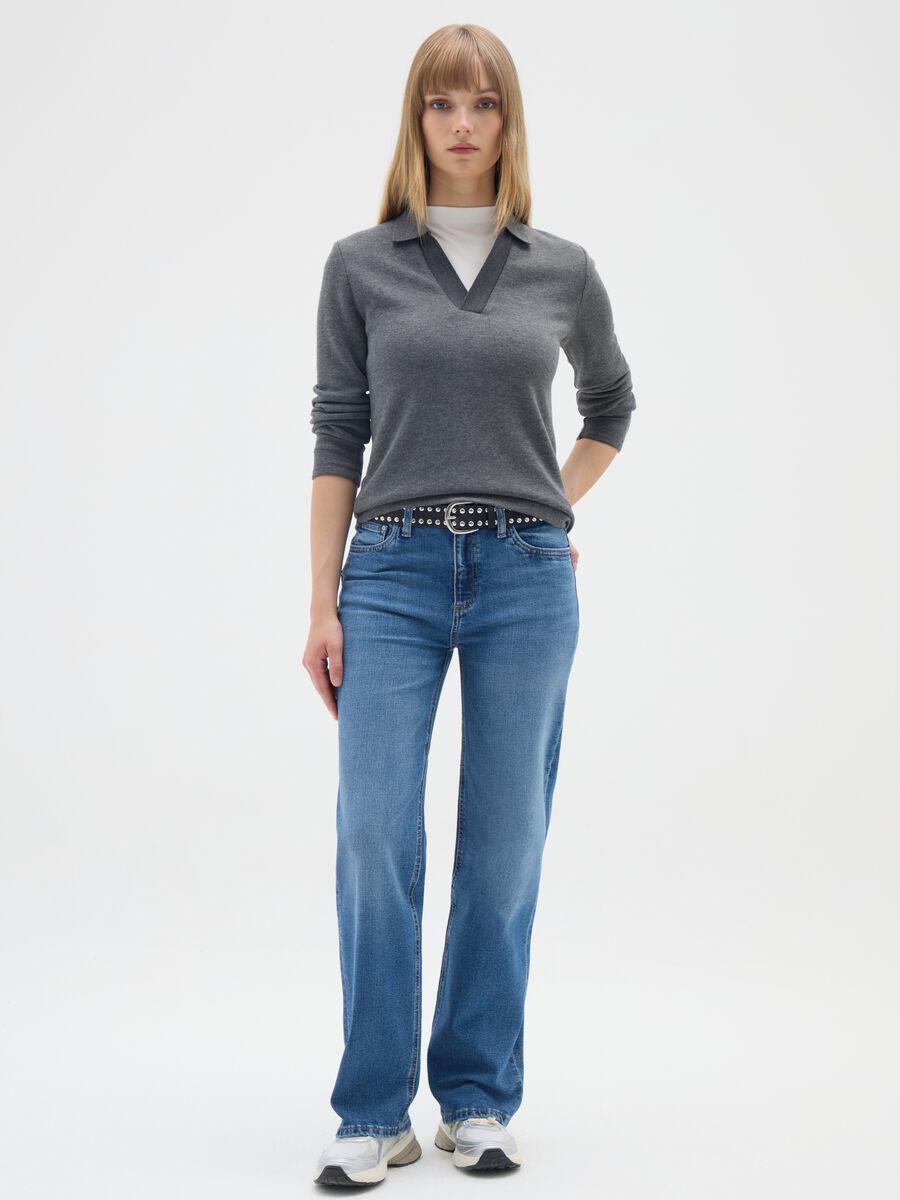 Grey long-sleeve polo_1