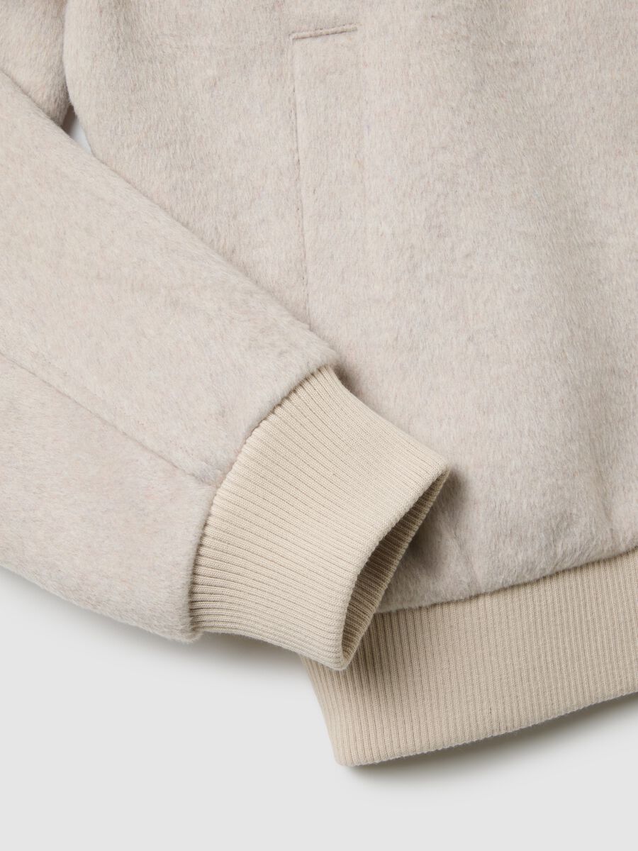 Beige wool blend bomber regular fit with zip_1