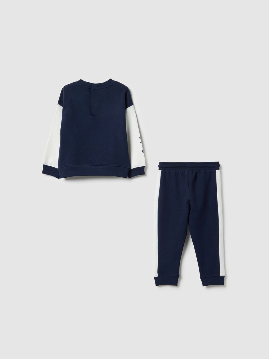 Blue pure cotton sweatshirt and trousers set for boys, regular fit with print_1