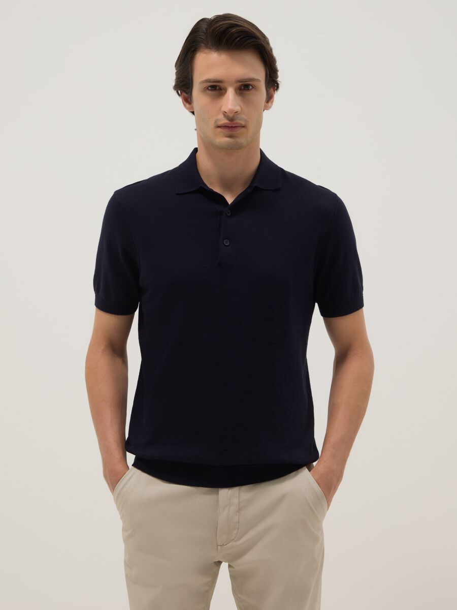 Pure cotton blue polo regular fit_0