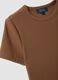 Brown fitted short-sleeve stretch cotton T-shirt_5