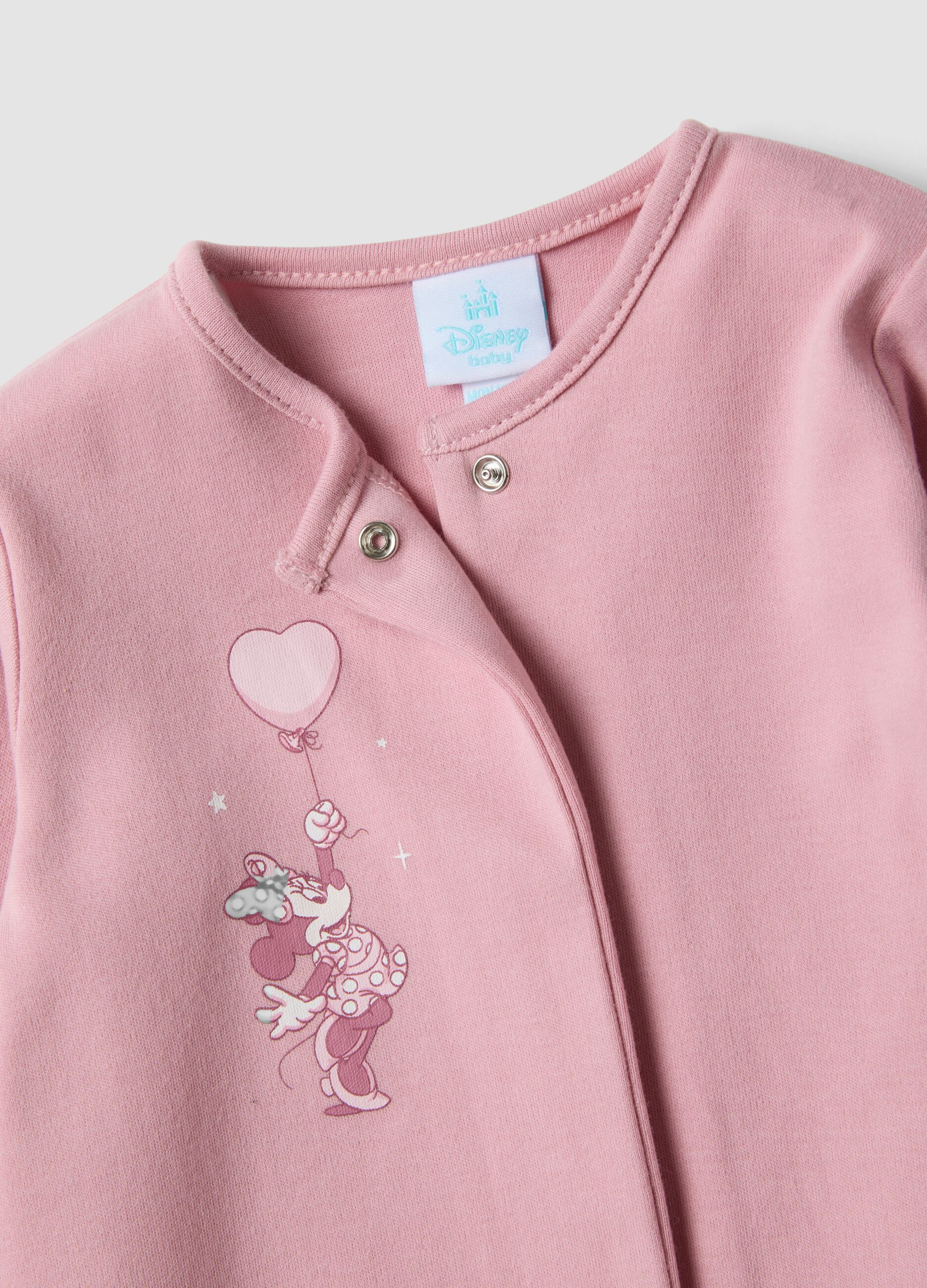 2-pack pink sleepsuits in pure organic cotton with Minnie & Me print for baby girl