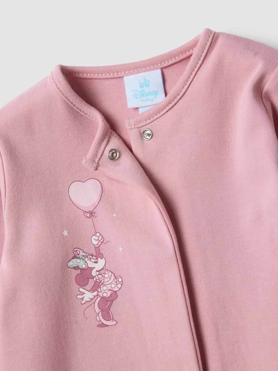 2-pack pink sleepsuits in pure organic cotton with Minnie & Me print for baby girl_2