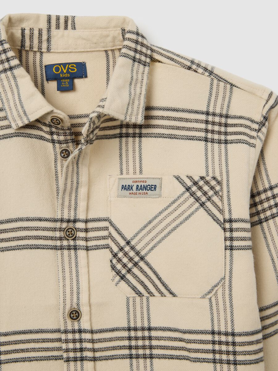 Children's shirt in pure cotton and multicoloured flannel with oversized fit_2