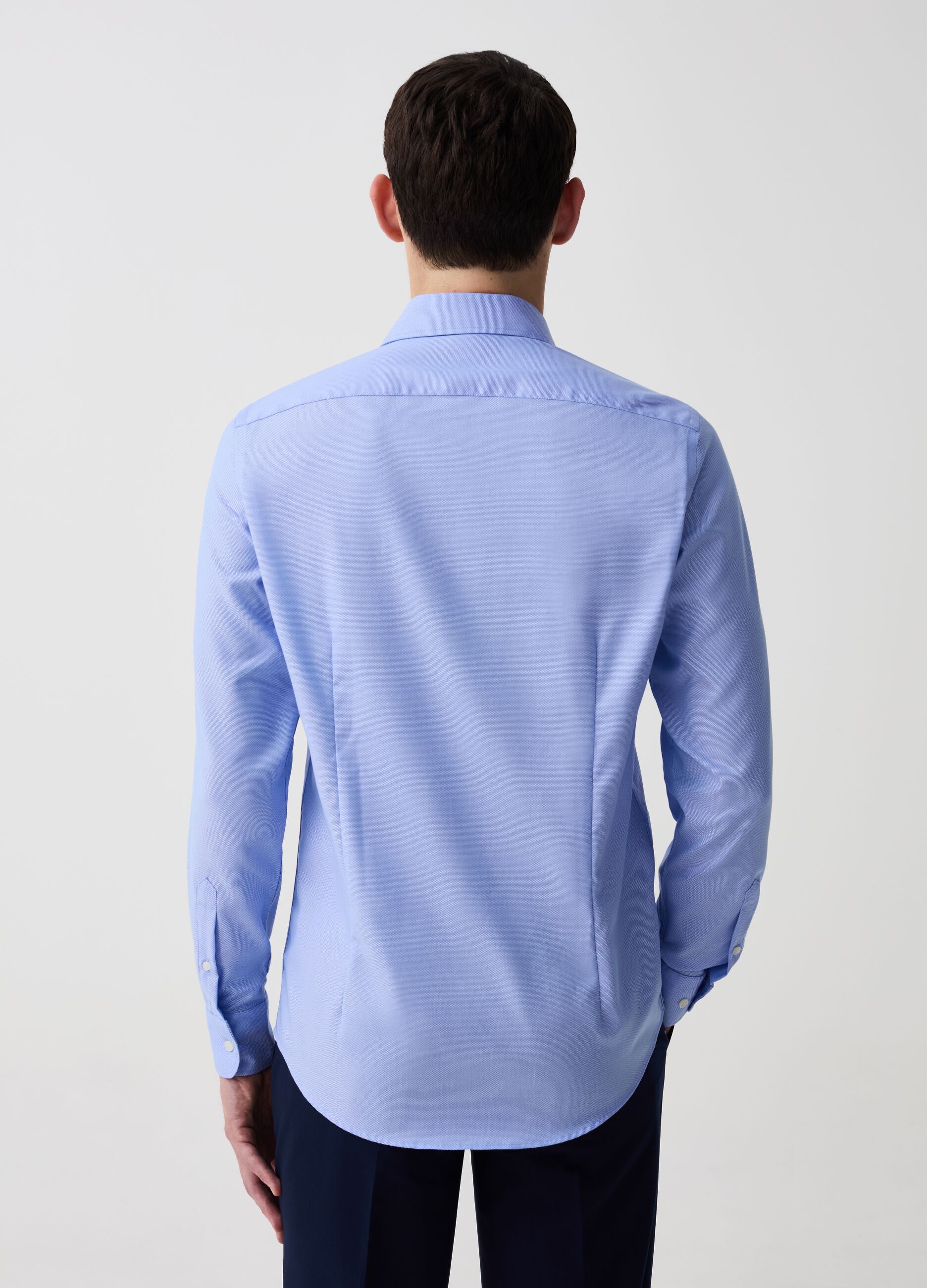 Camicia slim fit in oxford no stiro