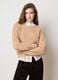 Beige ribbed regular fit sweater_3