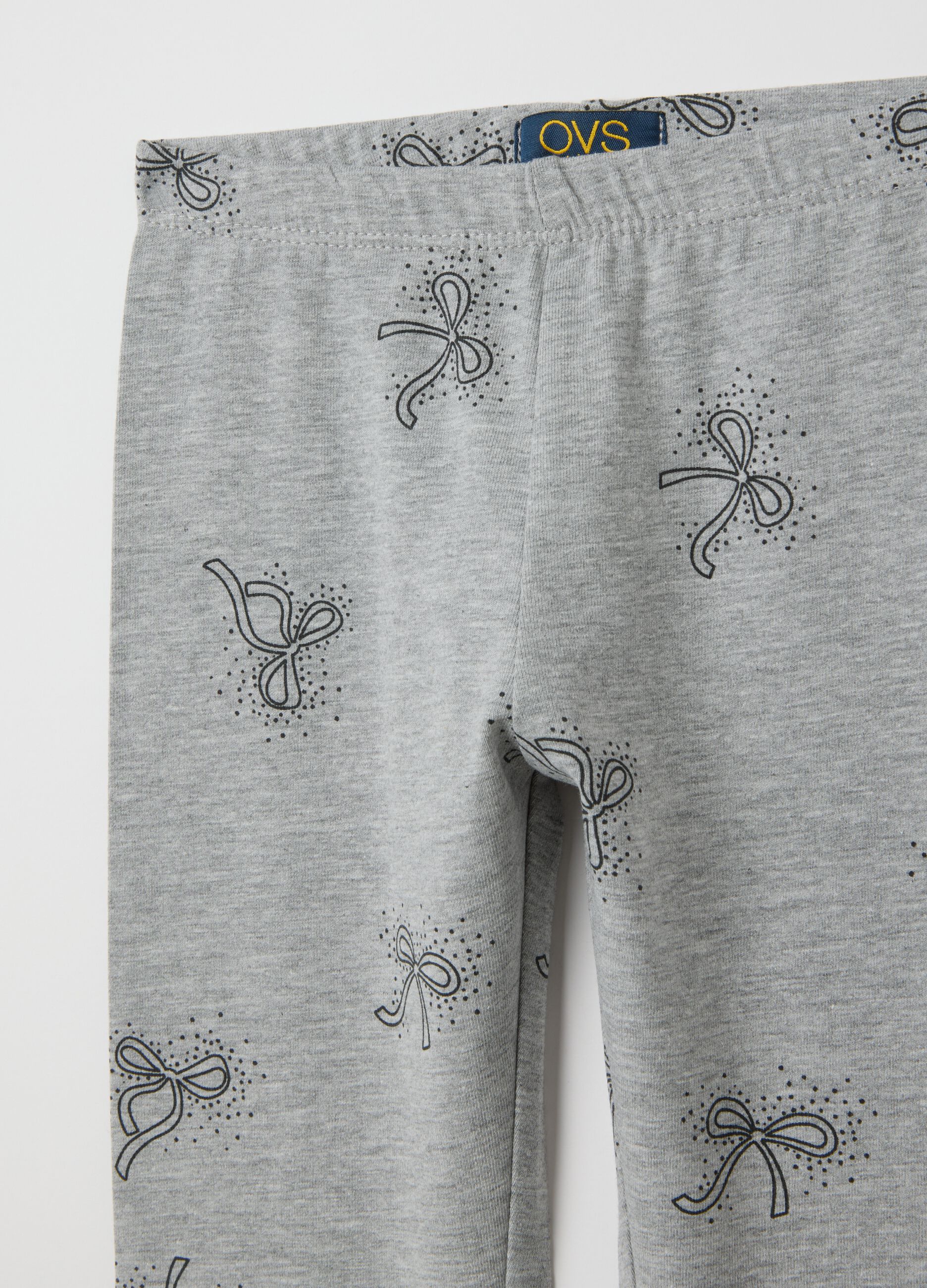 Girls' Grey Stretch Cotton Leggings