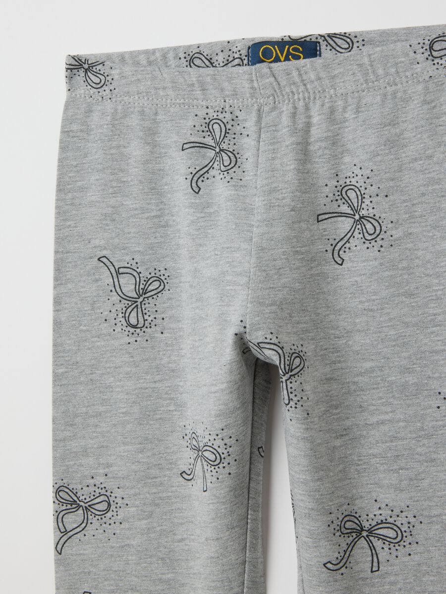 Girls' Grey Stretch Cotton Leggings_2