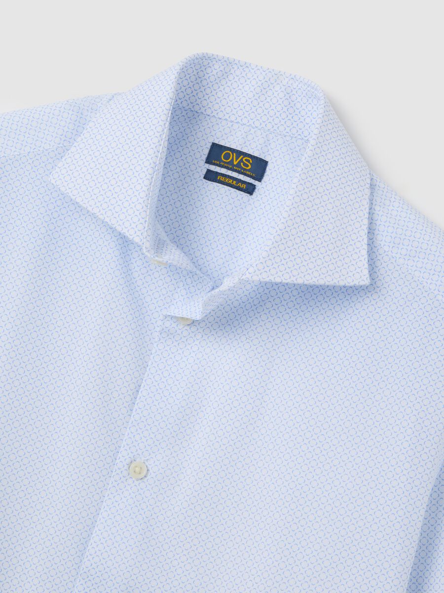 Blue Stretch Cotton Regular Fit Shirt_1