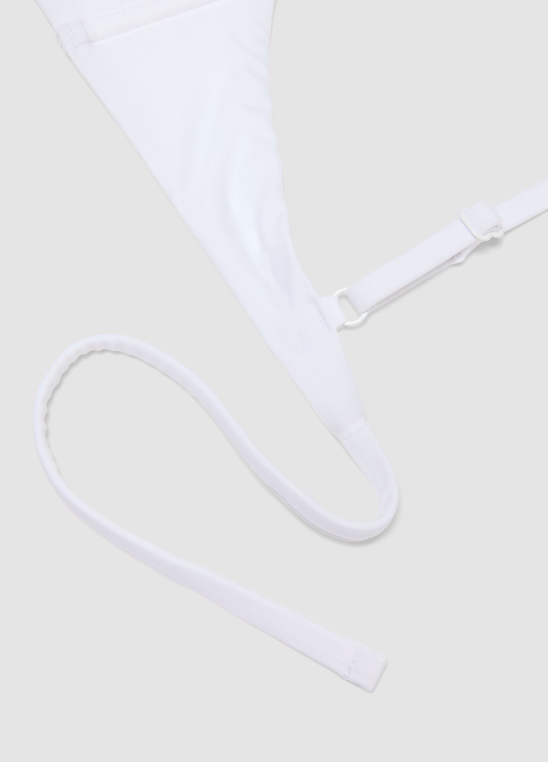 White triangle bikini top in stretch fabric