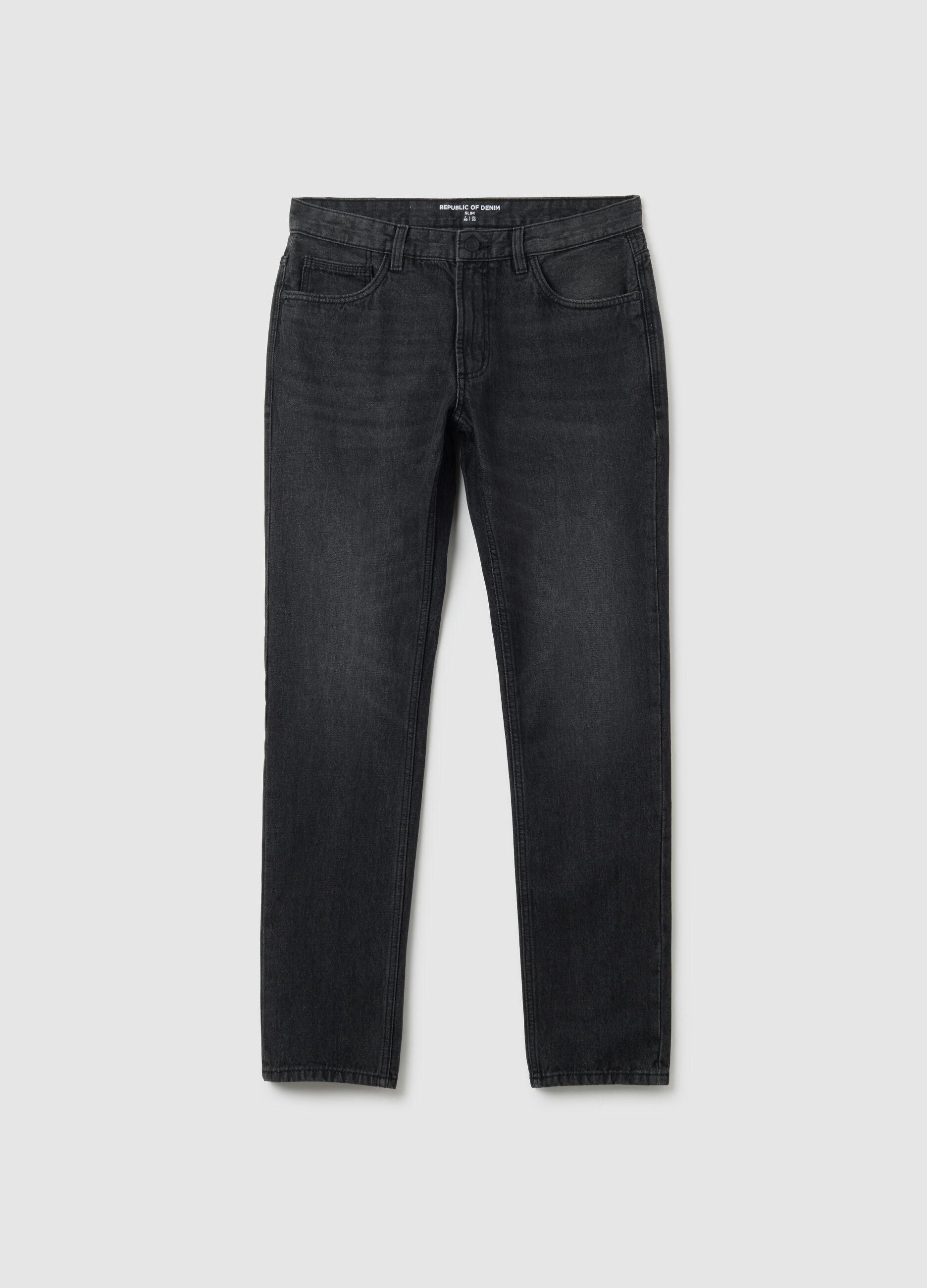Jeans in puro cotone nero slim fit