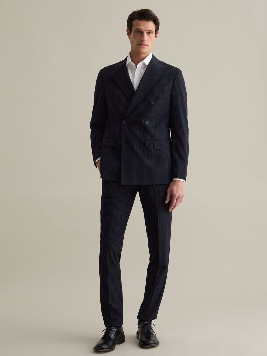 Abito gessato doppiopetto easy fit_0