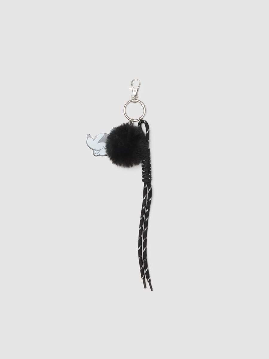 Black key ring with pompom and Disney charm_0