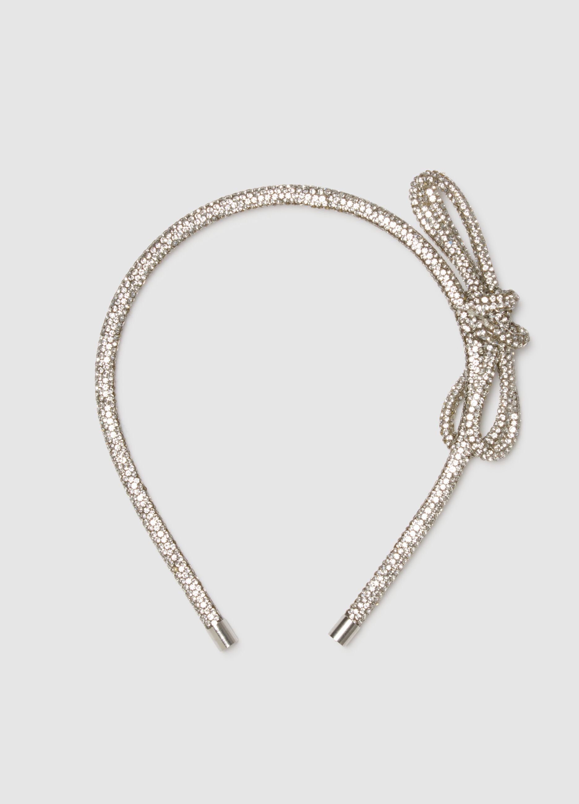 Silver Girls' Headband with Bow