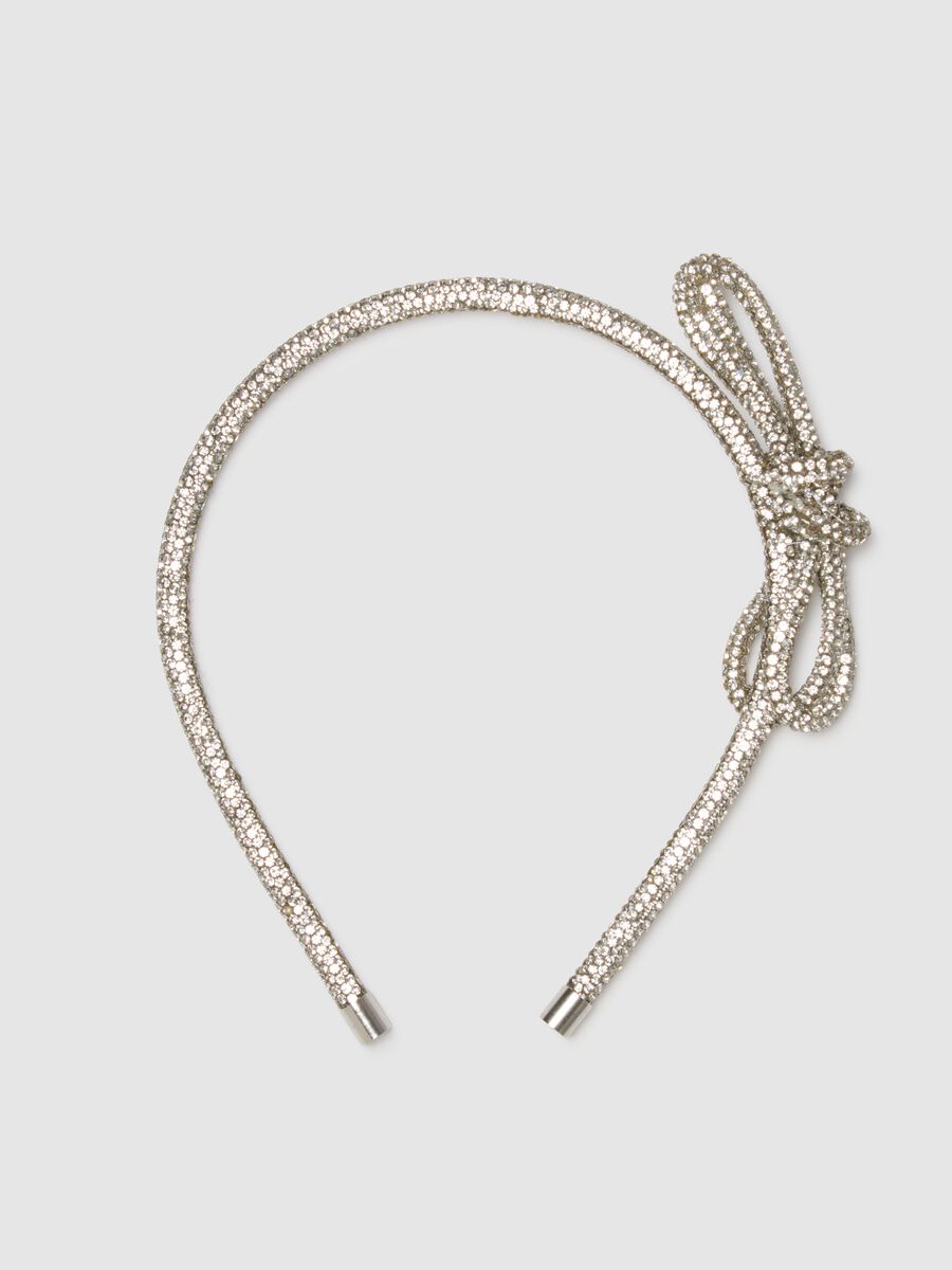 Silver Girls' Headband with Bow_0